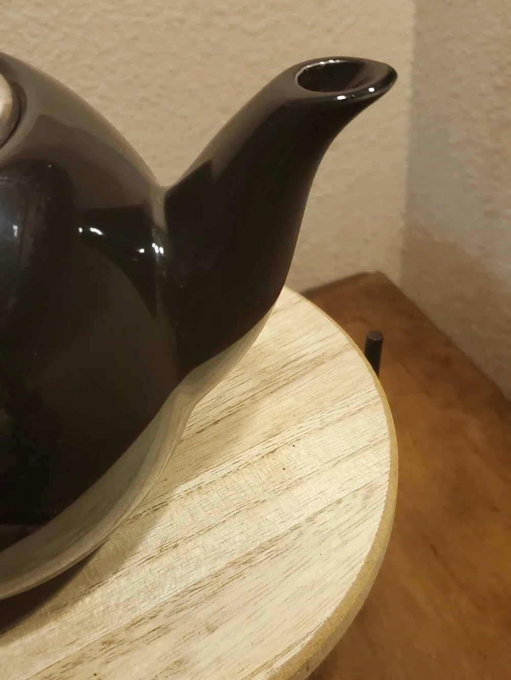 Certified International Black Ceramic Teapot with Stainless Steel Lid